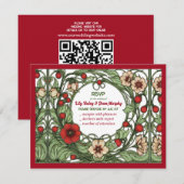 tuin art nouveau bruiloft RSVP kaartje (Voorkant / Achterkant)