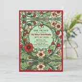  tuin art nouveau bruiloft save the date (Staand voorkant)
