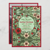  tuin art nouveau bruiloft save the date (Voorkant / Achterkant)