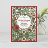 tuin art nouveau bruiloft save the date (Staand voorkant)