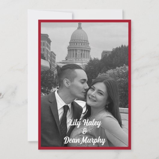 tuin art nouveau bruiloft save the date (Achterkant)