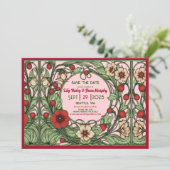 tuin art nouveau bruiloft save the date (Staand voorkant)