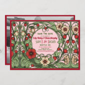 tuin art nouveau bruiloft save the date (Voorkant / Achterkant)