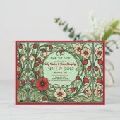  tuin art nouveau bruiloft save the date (Staand voorkant)