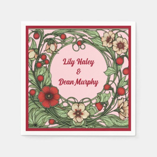  tuin art nouveau bruiloft servet (Voorkant)