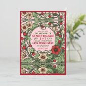  tuin art nouveau bruiloft uitnodiging (Staand voorkant)