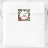 tuin art nouveau bruiloft vierkante sticker (Tas)