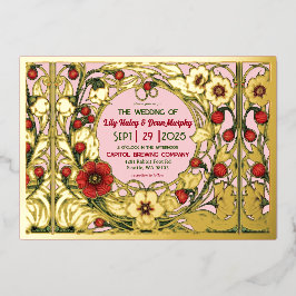 tuin art nouveau goud folie uitnodiging