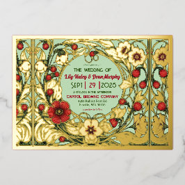 tuin art nouveau goud folie uitnodiging