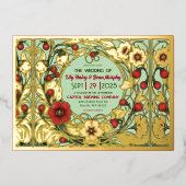  tuin art nouveau goud folie uitnodiging (Voorkant)
