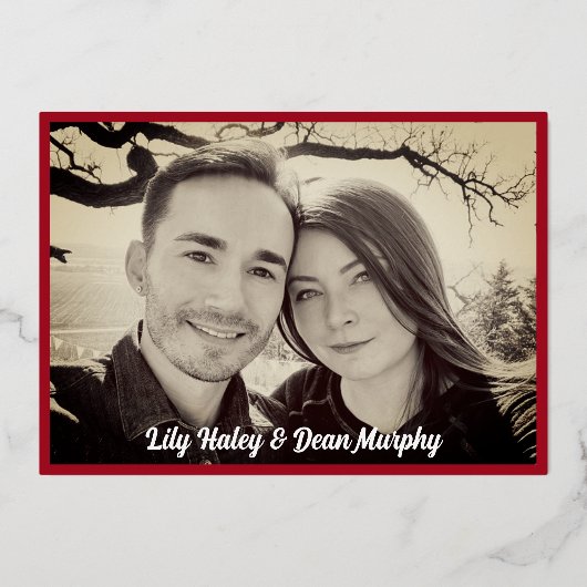  Tuin Art Nouveau Roos Gold Folie Uitnodiging (Achterkant)