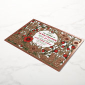 Tuin Art Nouveau Roos Gold Folie Uitnodiging (Gedraaid)