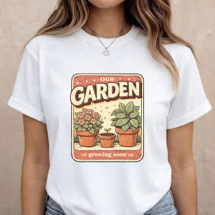 Tuin Baby Aankondiging Zwangerschap Reveal Tri-Blend Shirt