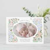 tuin baby bloei | Geboorteaankondiging meisje Aankondiging (Staand voorkant)