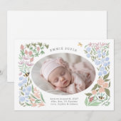 tuin baby bloei | Geboorteaankondiging meisje Aankondiging (Voorkant / Achterkant)