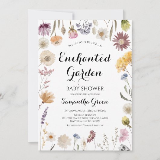 tuin-Baby shower Kaart (Voorkant)