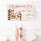 Tuin Baby shower Meisje Slaapbed van Rozen Spandoek (Insitu)