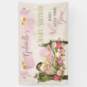 Tuin Baby shower Meisje Slaapbed van Rozen Spandoek (Verticaal)