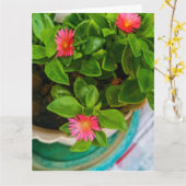 Tuin Baby Zon Roos Plant in pot gevouwen begroetin Kaart (Gele Bloem)