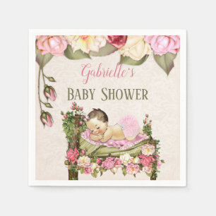 Tuin Babyshower Bed Rozen Meisje Roze Ivoor Servet