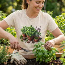 Tuin Basilicum Kruiden Plant Dame Tri-Blend Shirt