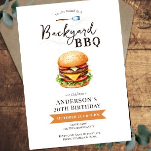 Tuin BBQ 20e Verjaardagsfeestje Kaart