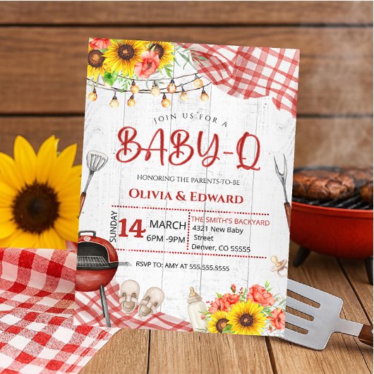 Tuin BBQ Baby Shower Kaart