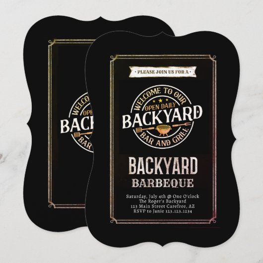 Tuin BBQ-feest Kaart (Voorkant / Achterkant)