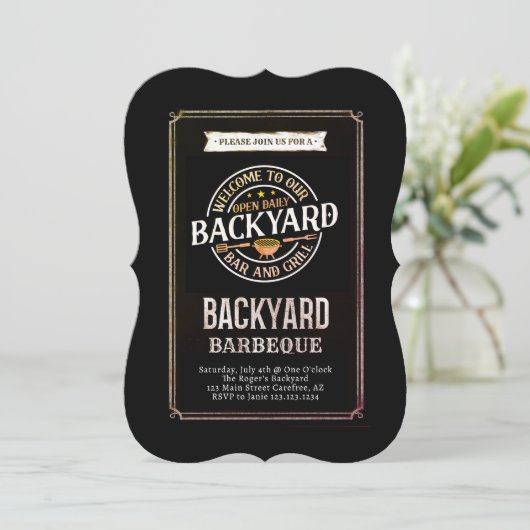 Tuin BBQ-feest Kaart (Staand voorkant)