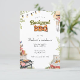 Tuin BBQ-feest Landelijke zomerbarbecue Kaart