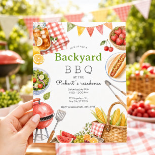 Tuin BBQ Feest Zomer Picknick Familie Kaart