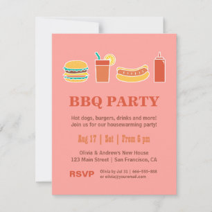 Tuin BBQ Housewarming Feest Uitnodigingen