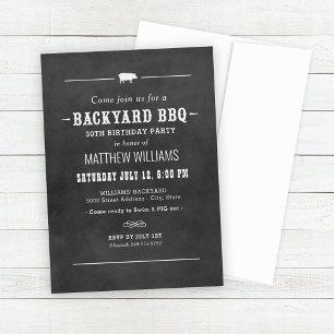 Tuin BBQ Krijtbord Verjaardagsfeestje Kaart