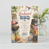 Tuin BBQ Zomerfeest Kaart (Staand voorkant)
