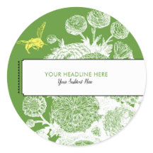 Tuin Bee Toile Groen Bruiloft Favor Label