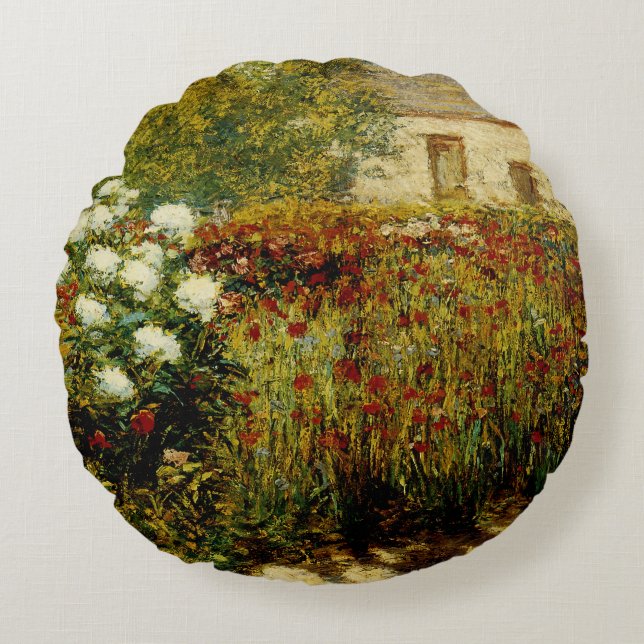 Tuin bij Giverny Rond Kussen (Voorkant)
