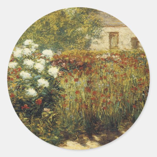 Tuin bij Giverny Ronde Sticker (Voorkant)