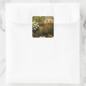 Tuin bij Giverny Vierkante Sticker (Tas)