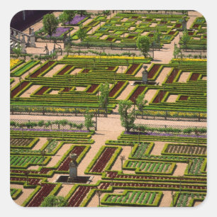 Tuin bij Kasteel Villandry, Indre-et-Loire, 2 Vierkante Sticker