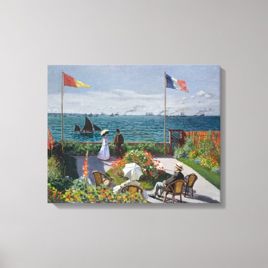 Tuin bij Sainte-Adresse, beroemd schilderij Canvas Afdruk (Voorkant)
