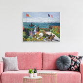 Tuin bij Sainte-Adresse, beroemd schilderij Canvas Afdruk (Insitu (Woonkamer))