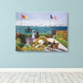 Tuin bij Sainte-Adresse | Claude Monet | Canvas Afdruk (Insitu (Houten vloer))