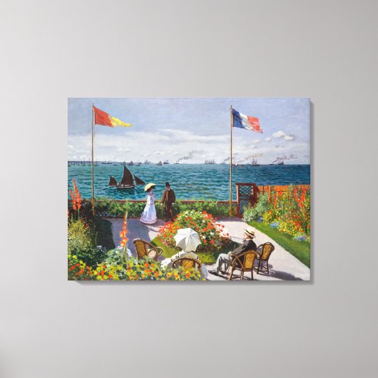 Tuin bij Sainte-Adresse | Claude Monet | Canvas Afdruk (Voorkant)