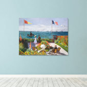 Tuin bij Sainte-Adresse | Claude Monet | Canvas Afdruk (Insitu (Houten vloer))