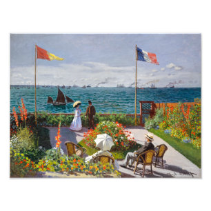 Tuin bij Sainte-Adresse Claude Monet Foto Afdruk