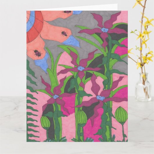 Tuin bij Twilight Kaart (Gele Bloem)