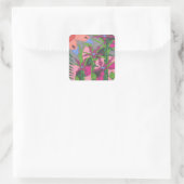 Tuin bij Twilight Vierkante Sticker (Tas)