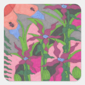 Tuin bij Twilight Vierkante Sticker (Voorkant)