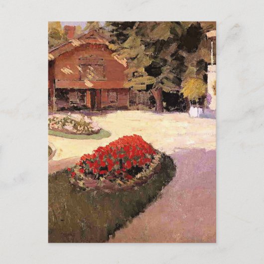 Tuin bij Yerres, schilderij, Briefkaart (Voorkant)