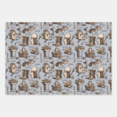 Tuin Blauw Inpakpapier Plat Vel Set van 3 (Voorkant 3)